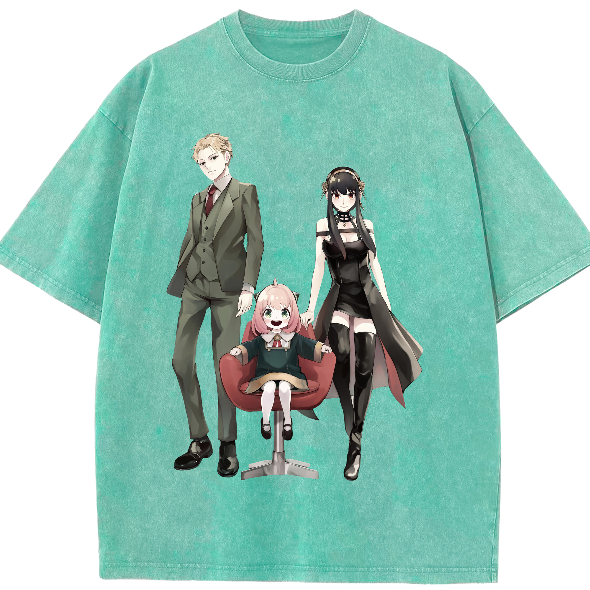 （画像用） SPY×FAMILY间谍家家酒 綿100% ヴィンテージ風 半袖Tシャツ（フロントプリント）